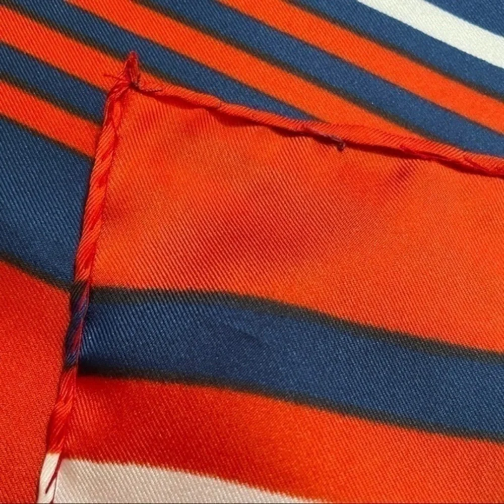 Vintage Ponte Tresa Italian Polyester Hand Rolled Square Scarf